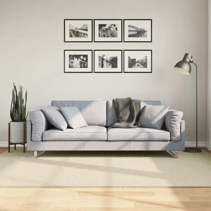 Gulvtæppe HUARTE 160x230 cm – kort luv, vaskbart creme