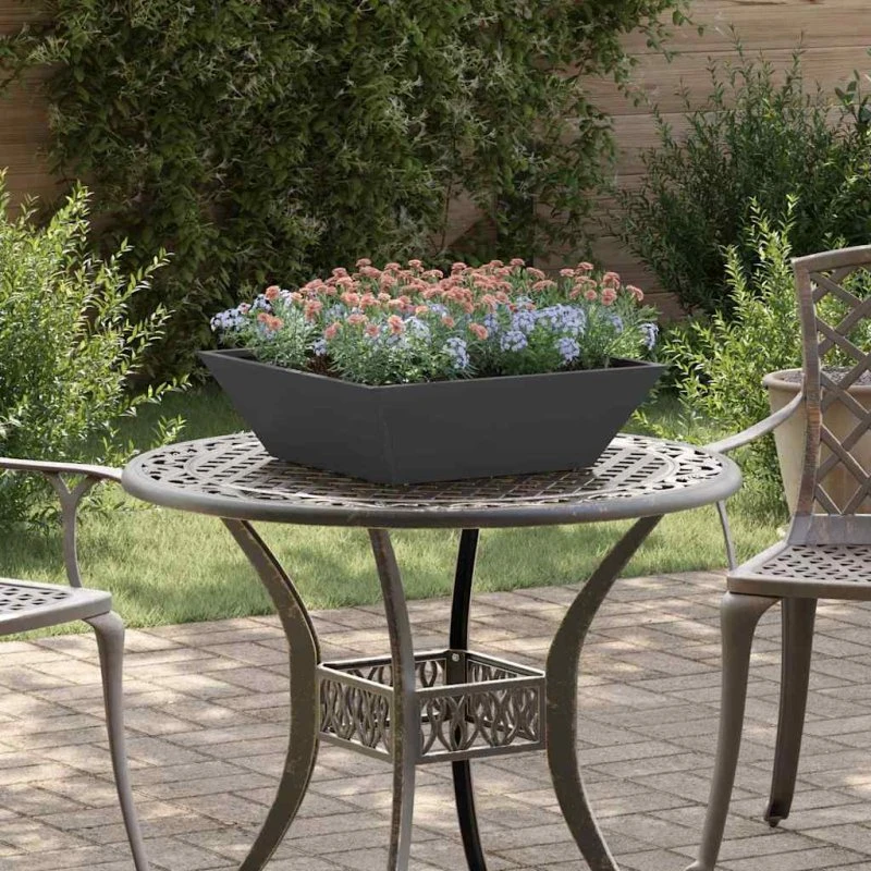 Metal plantekasse 5 stk sort 50x50x15 cm - stål