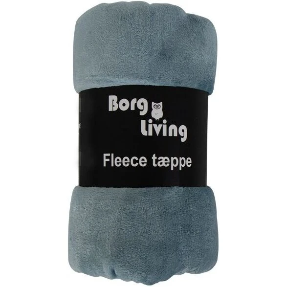 Borg Living fleece tæppe, støvet blå 150x200 cm