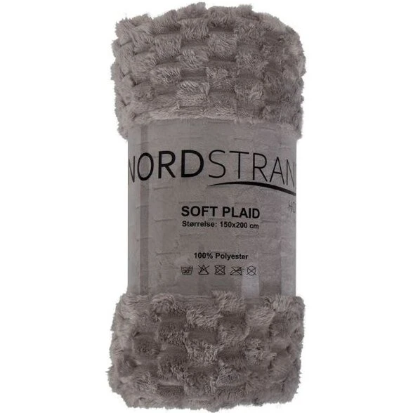 Nordstrand Home fleece tæppe 150x200 cm, grå vaffelstruktur
