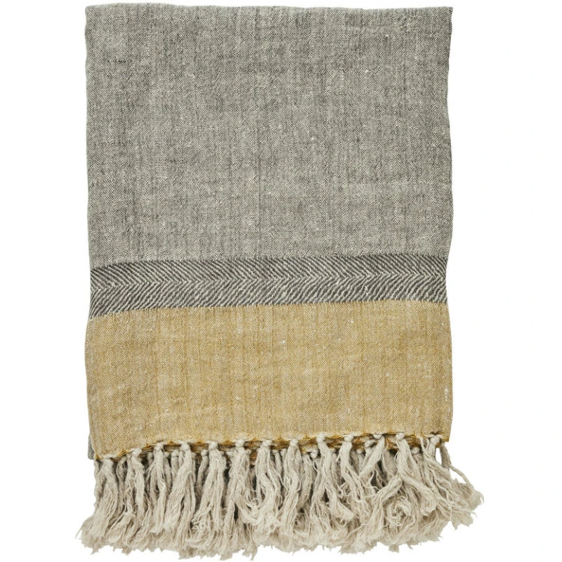 Lene Bjerre Ana plaid 100% hør grå 130x170 cm