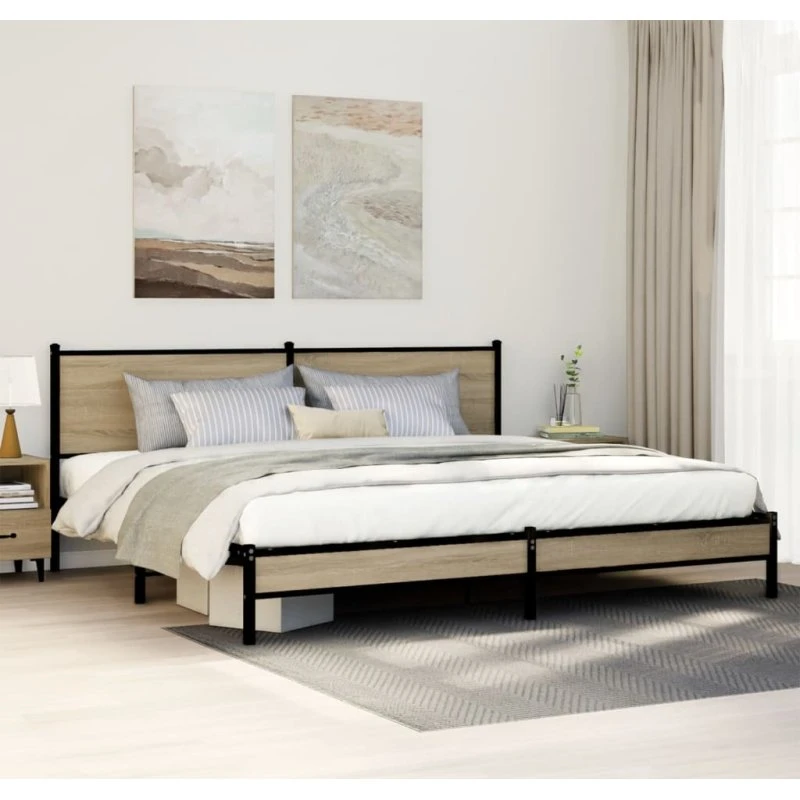 Sengeramme i metal 193x203 cm - Sonoma-eg