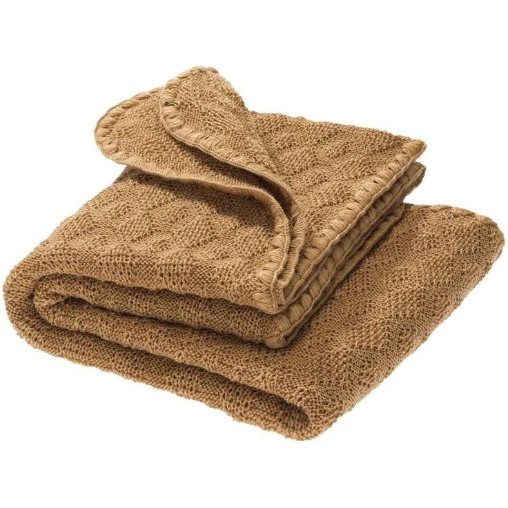 Disana Strikket Babytæppe Merinould 80x100 cm – Caramel