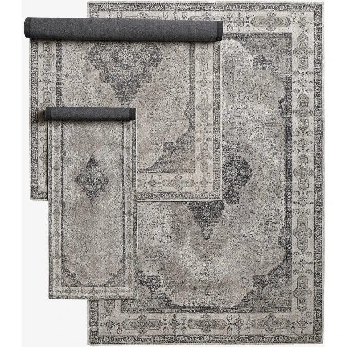 Nordal Venus vævet bomuldstæppe 200x290 cm – grå