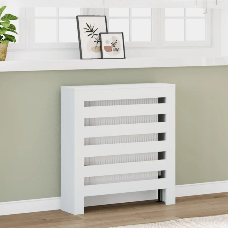 Radiatorskjuler 78x20x82 cm i hvidt konstrueret træ