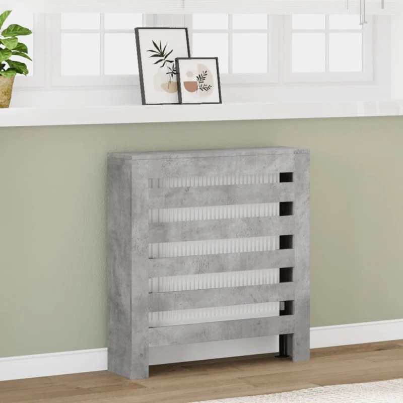 Radiatorskjuler 78x20x82 cm konstrueret træ - betongrå