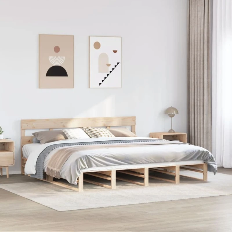 Sengeramme i massivt fyrretræ 180x200 cm