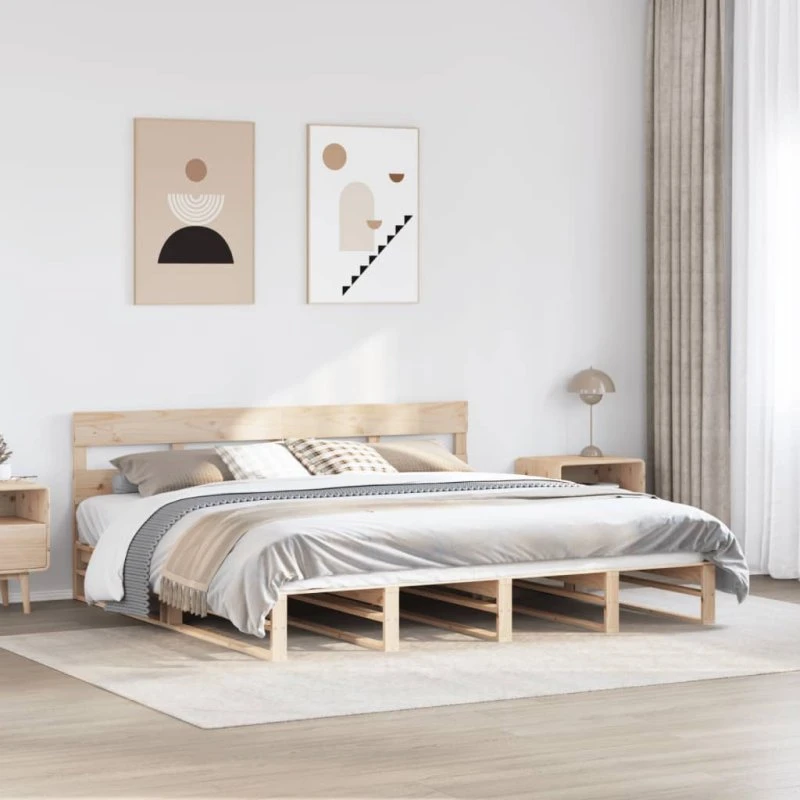 Sengeramme 200x200 cm i massivt fyrretræ