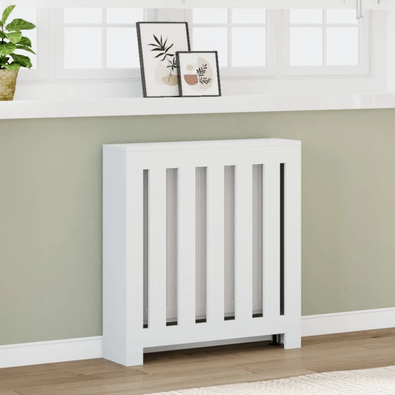 Radiatorskjuler 78x20x82 cm i hvidt konstrueret træ