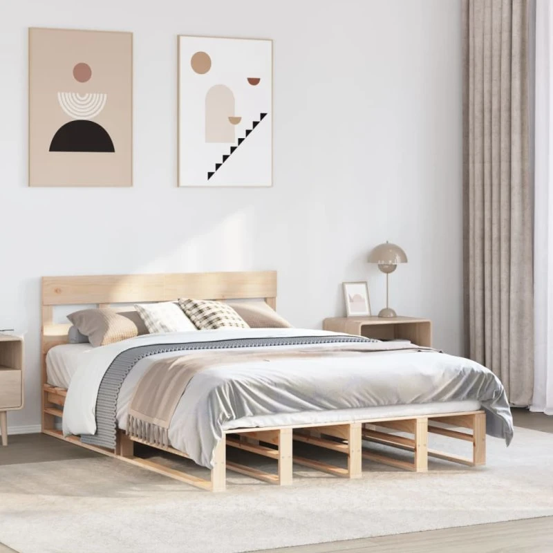 Sengeramme i massivt fyrretræ 120x190 cm – uden madras
