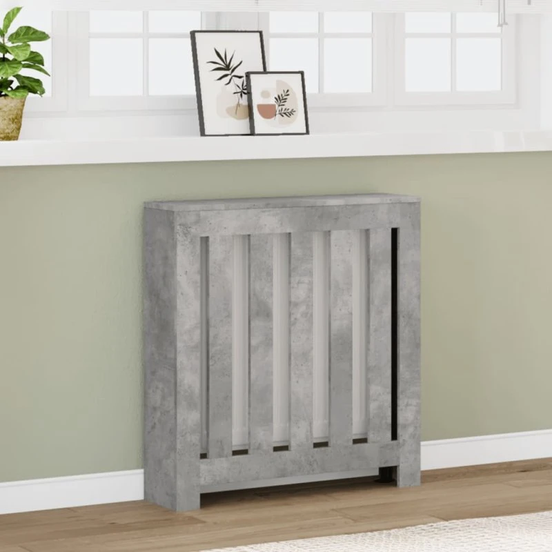 Radiatorskjuler 78x20x82 cm i konstrueret træ – betongrå