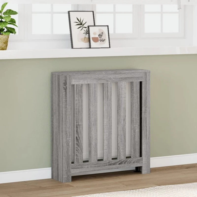 Radiatorskjuler 78x20x82 cm – grå Sonoma-eg