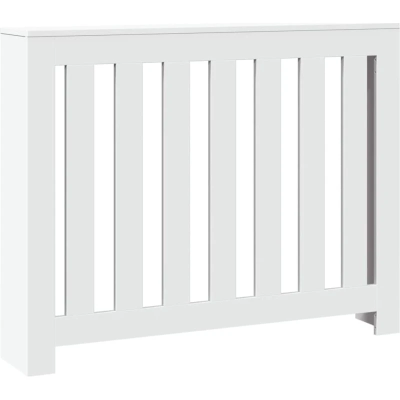 Radiatorskjuler 104x20x82 cm hvid - lamel, konstrueret træ