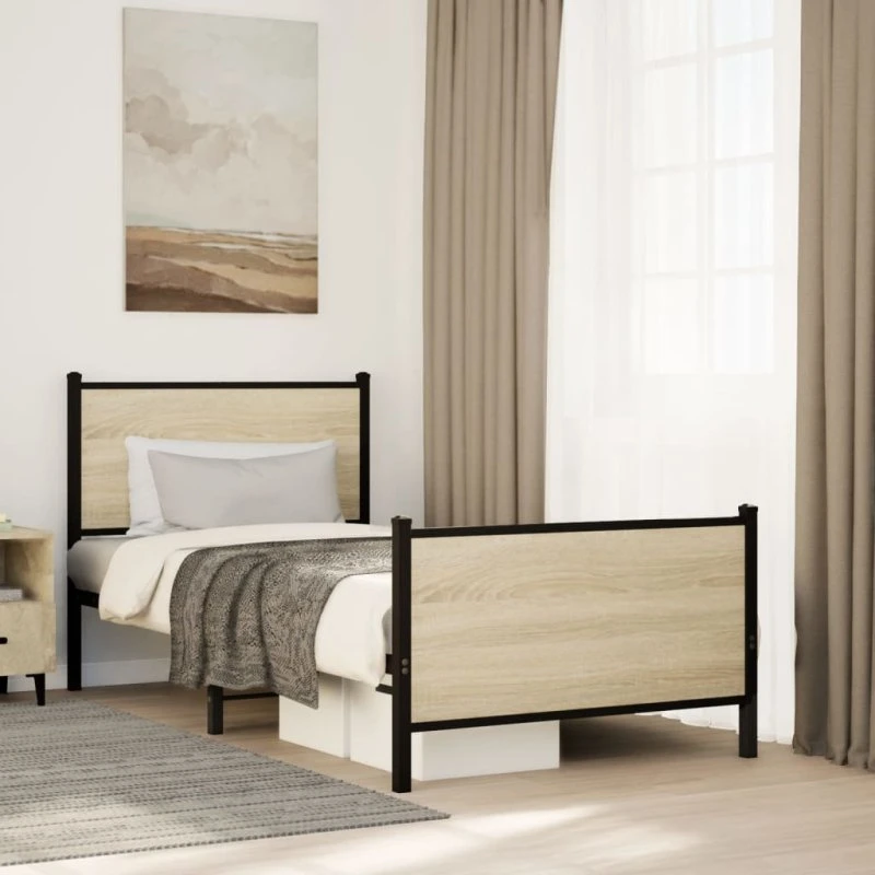 Sengeramme 80x200 cm i metal - Sonoma-eg (uden madras)