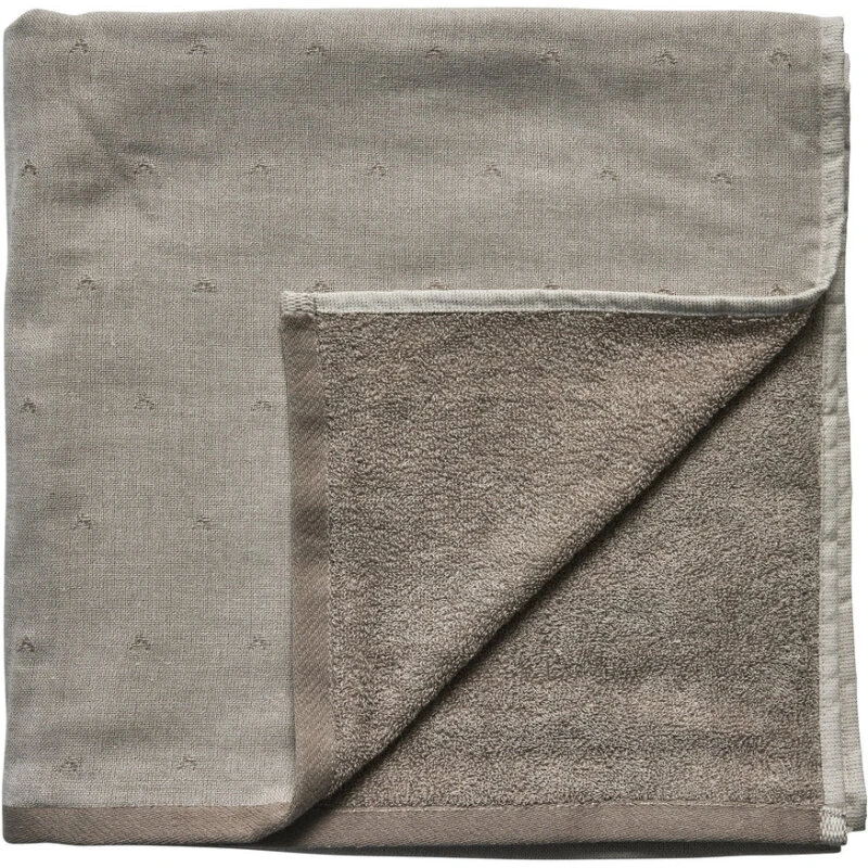 Terry 140x70 cm håndklæde med beige hjerter