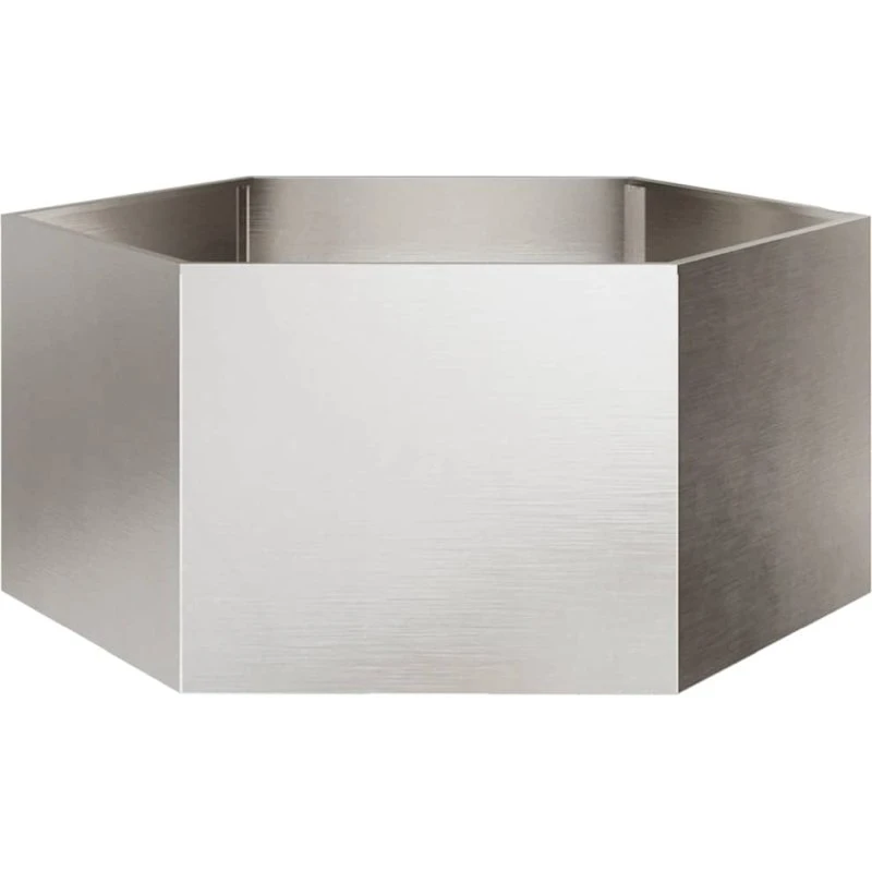 Sekskantet plantekasse i rustfrit stål 104×90×45 cm