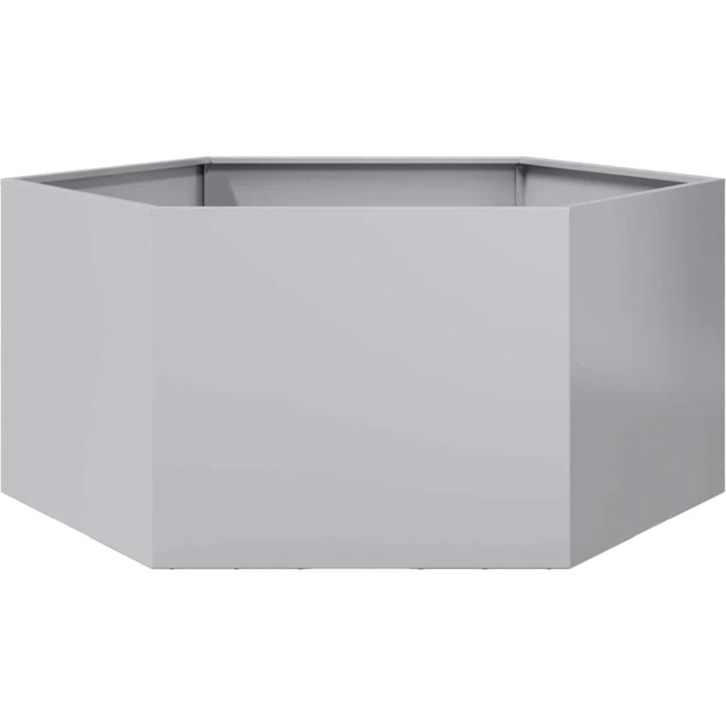 Sekskantet plantekasse 104x90x45 cm - galvaniseret stål