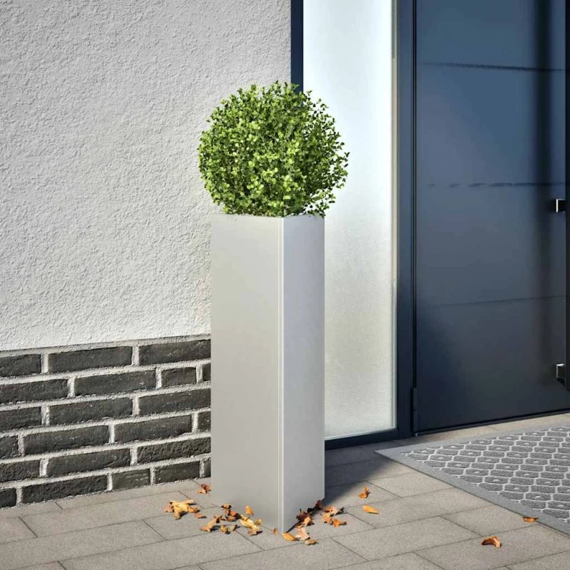 Trekantet plantekasse 30x26x75 cm i galvaniseret stål