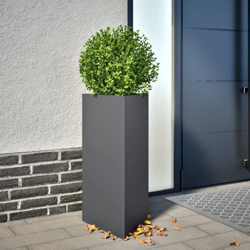 Trekantet plantekrukke i stål 40×34,5×70 cm - antracit