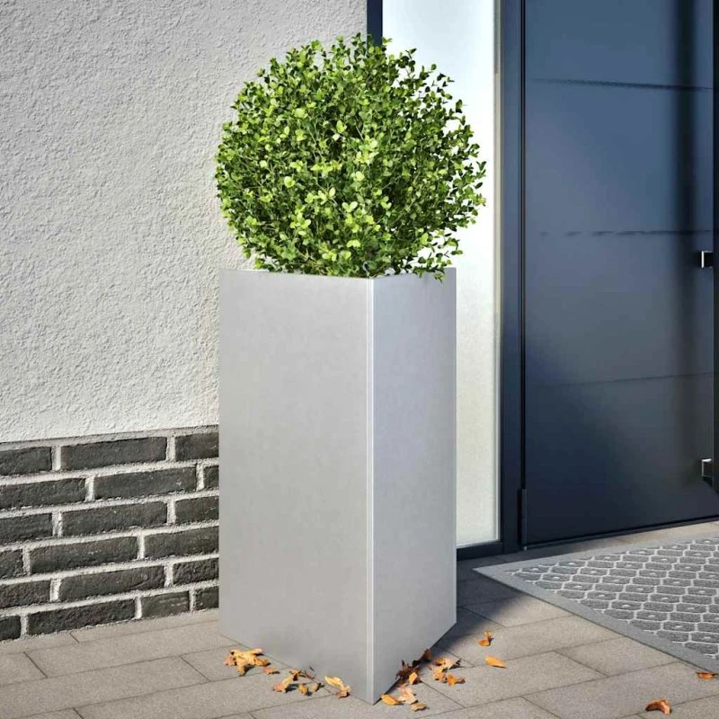 Trekantede plantekasser 2 stk. 50×43×75 cm - Galvaniseret stål