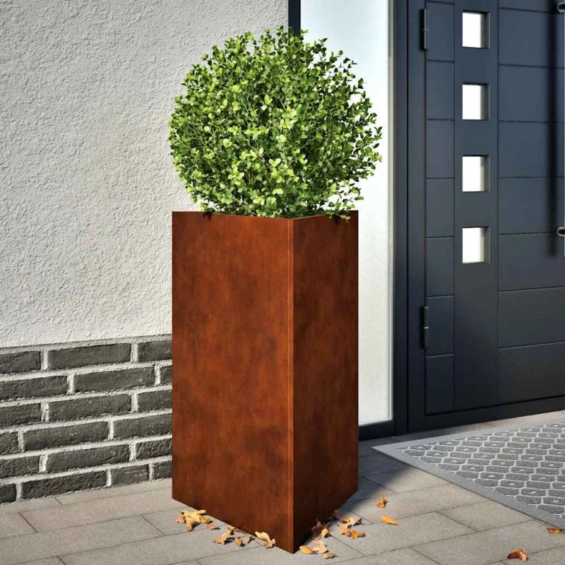 Trekantede havekrukker 2 stk — Forvitringsstål 50x43x75 cm