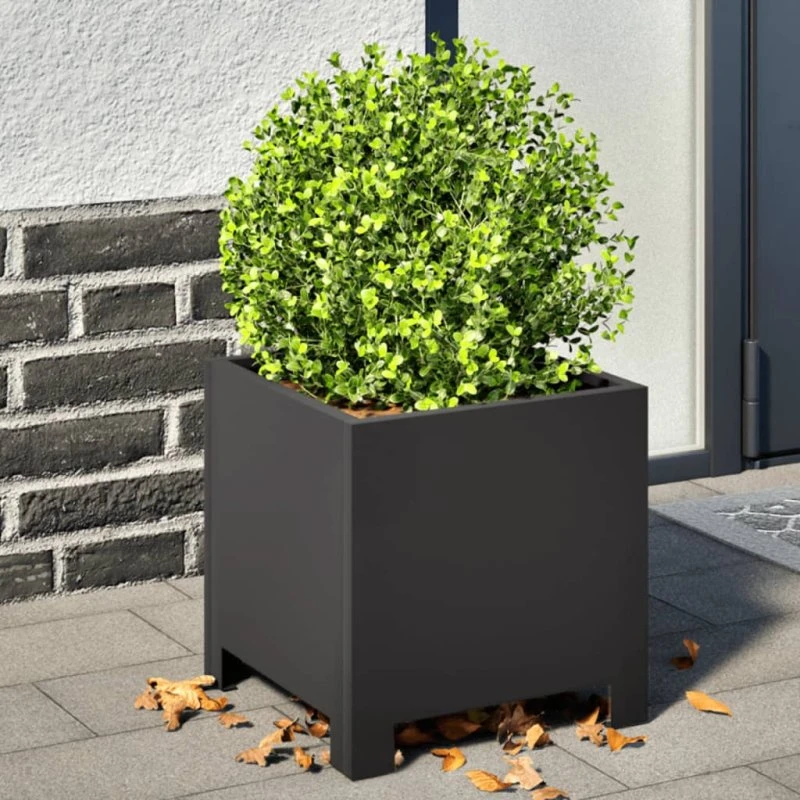 Plantekasser 2 stk. 30x30x30 cm stål - sort