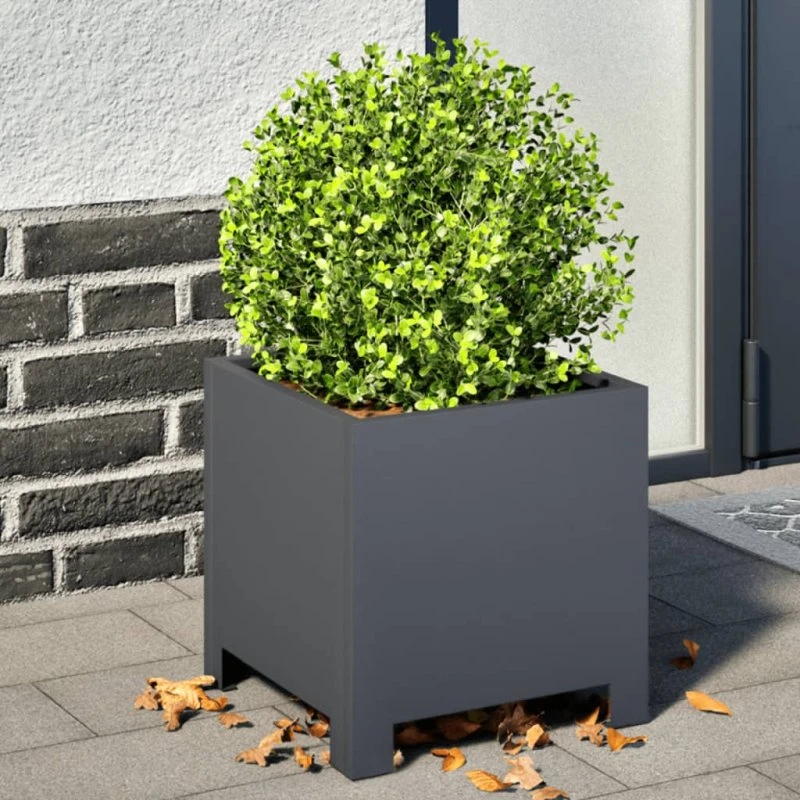 Plantekasse i stål 30x30x30 cm – antracitgrå