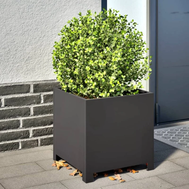 Stålplantekrukker 2 stk. 40x40x40 cm – sort