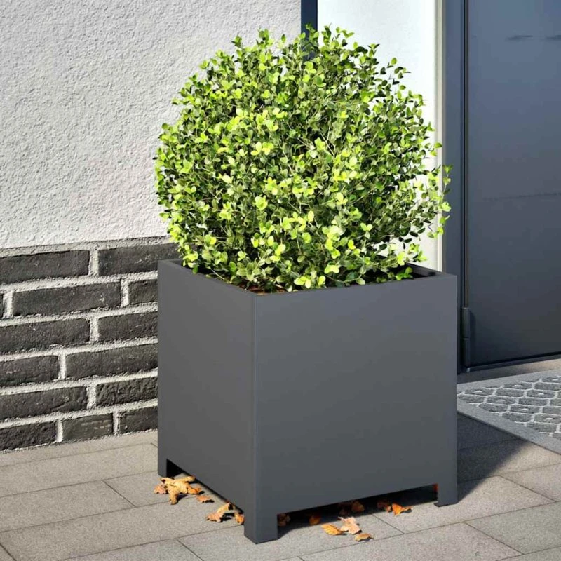 Plantekrukke i stål 40x40x40 cm - antracit