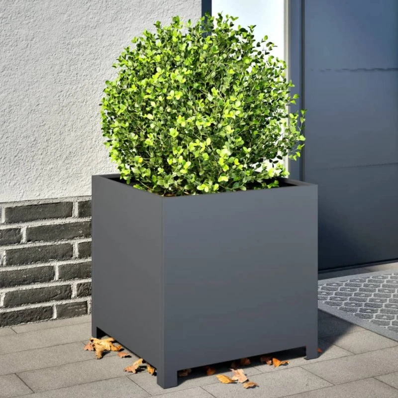 Plantekrukke i stål 50x50x50 cm - hvid