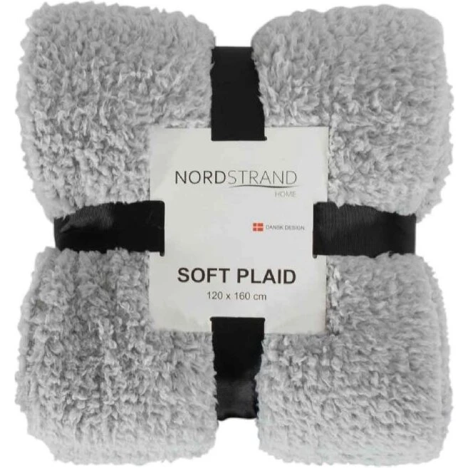 Nordstrand Home Plaid Teddy Fleece 120x160 cm – Lysegrå