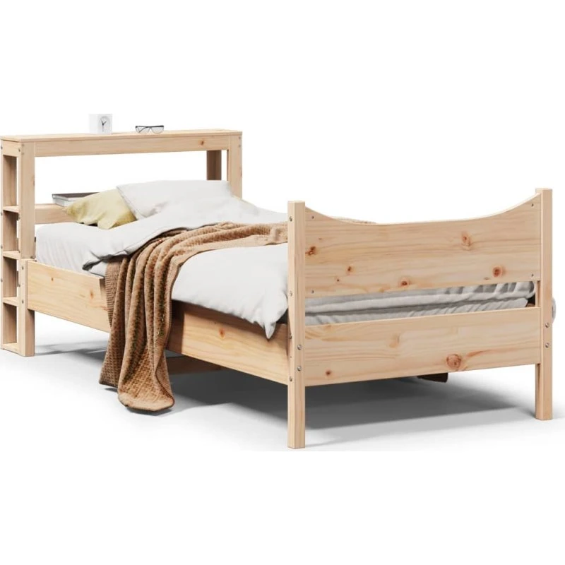 Sengeramme 90x200 i massivt fyrretræ med sengegavl