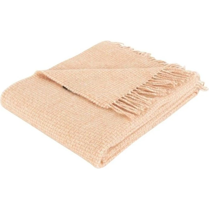 HØIE Lyngen uldplaid 130x180 cm - 100% New Zealandsk uld (fersken)