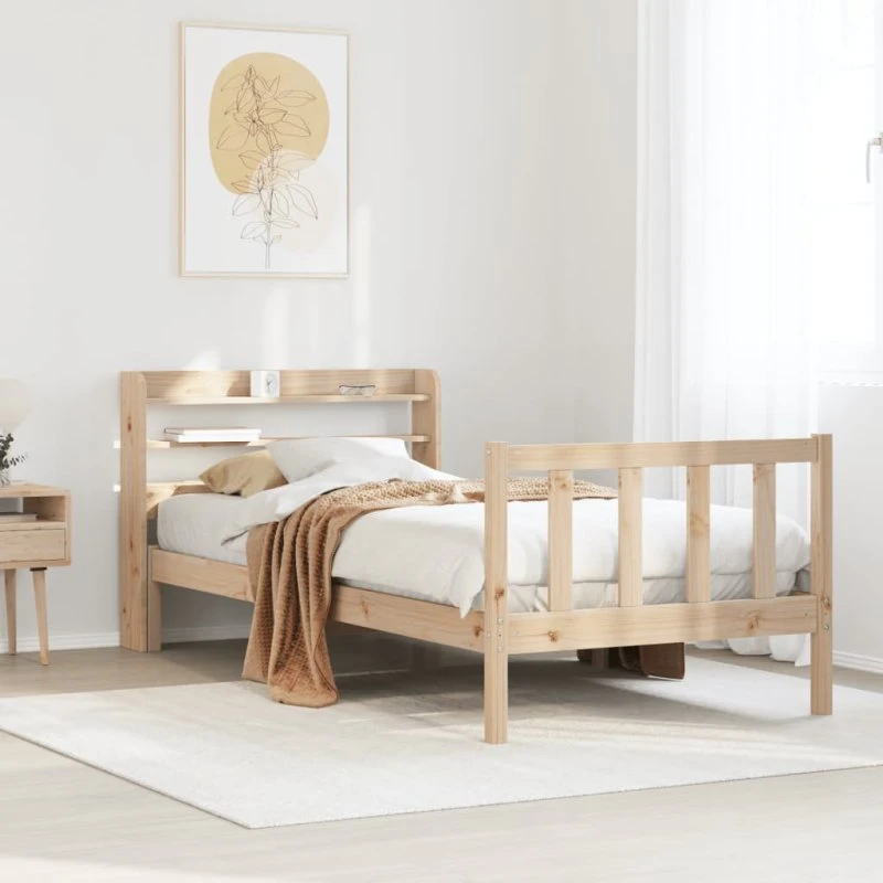 Sengeramme 90x190 cm i massivt fyrretræ — uden madras