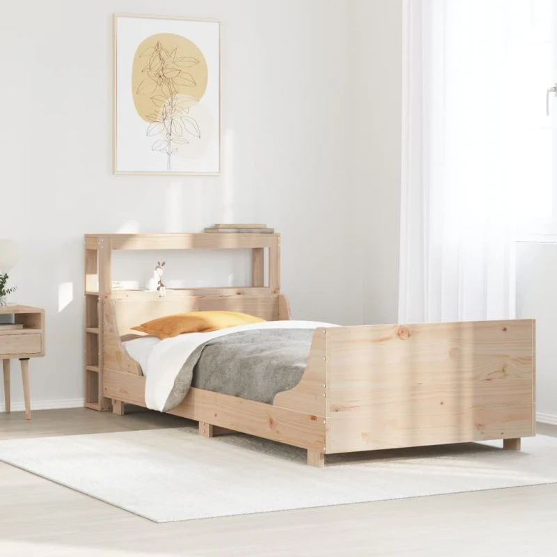 Sengeramme 75x190 cm i massivt fyrretræ (uden madras)
