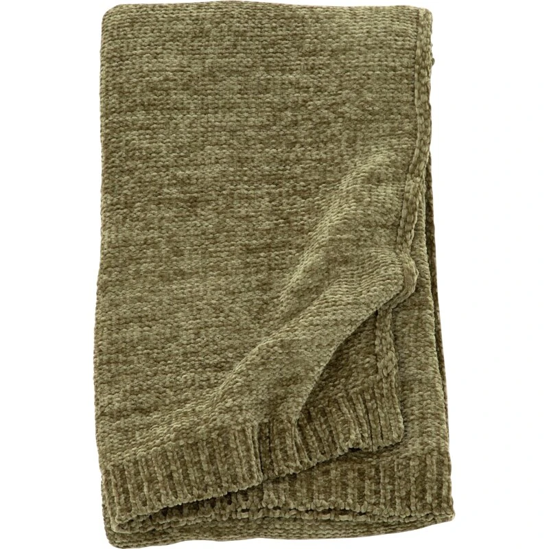 Ally Plaid 130x170 cm – Mosgrøn chenille