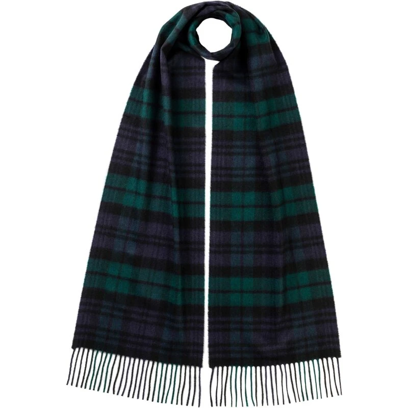 Johnstons of Elgin Black Watch Tartan Cashmere Scarf