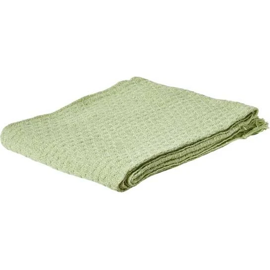 Dacore Plaid 125x150 cm - Grøn bomuld med frynser