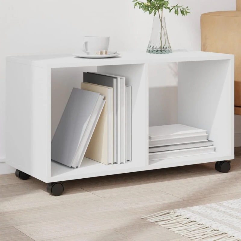 Rullebord 72x33x42,5 cm i hvidt konstrueret træ