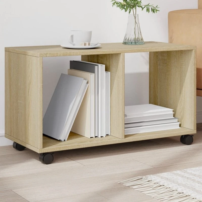 Rullebord i sonoma-eg 72x33x42,5 cm – mobil opbevaring