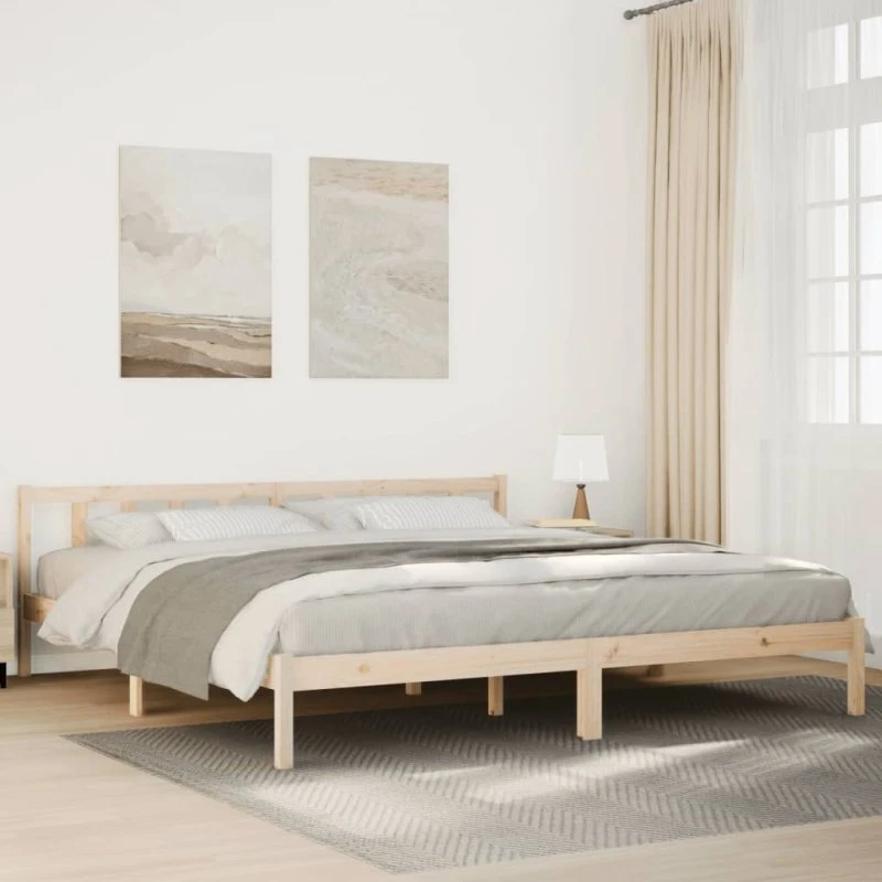 Sengeramme 180x210 cm i massivt fyrretræ – ekstra lang