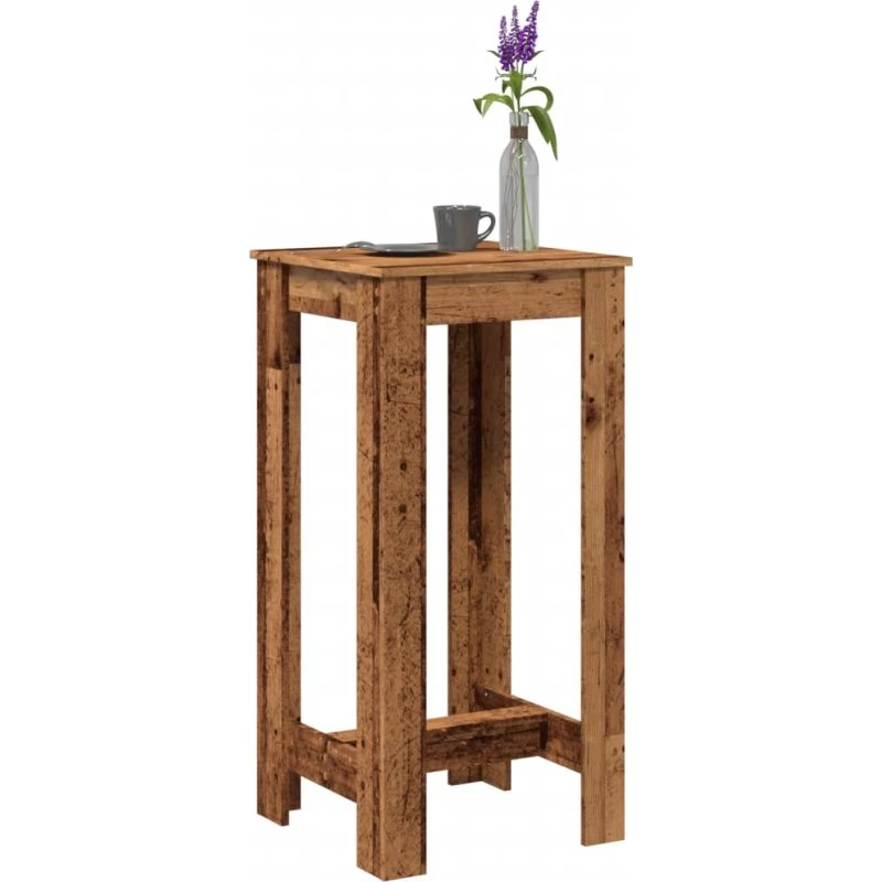 Barbord 51x50x103,5 cm – konstrueret træ, gammelt trælook