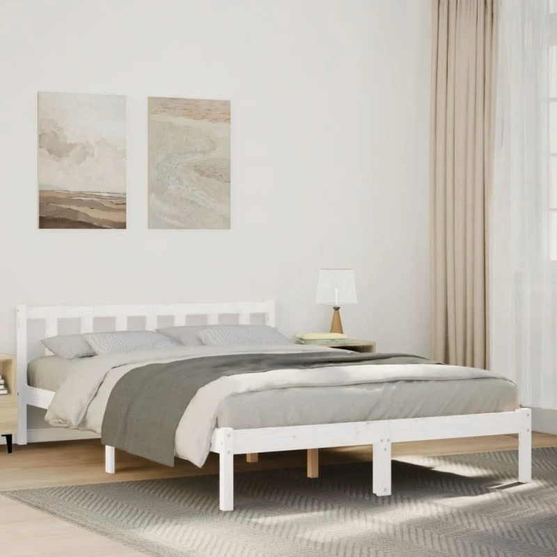 Sengeramme i massivt fyrretræ 140x210 cm – ekstra lang