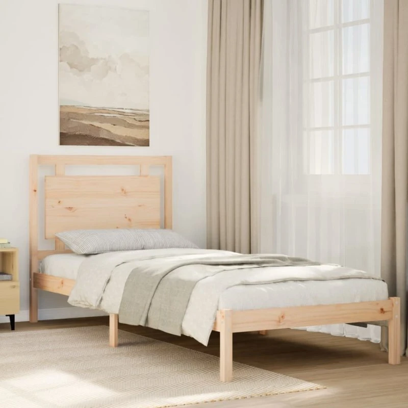 Sengeramme i massivt fyrretræ 100x220 cm – ekstra lang