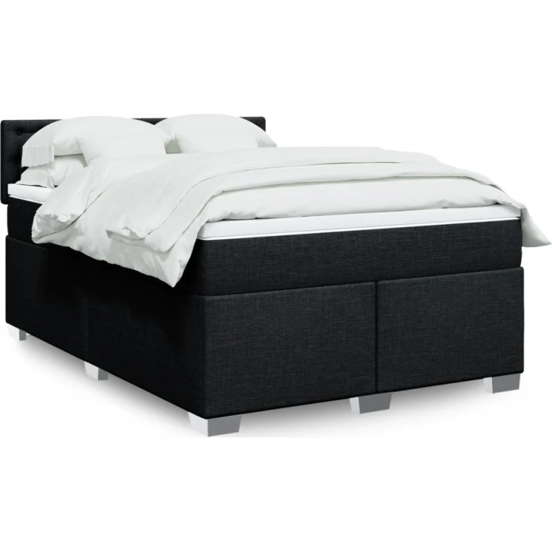 Kontinentalseng 140x200 med pocketmadras - Sort stof