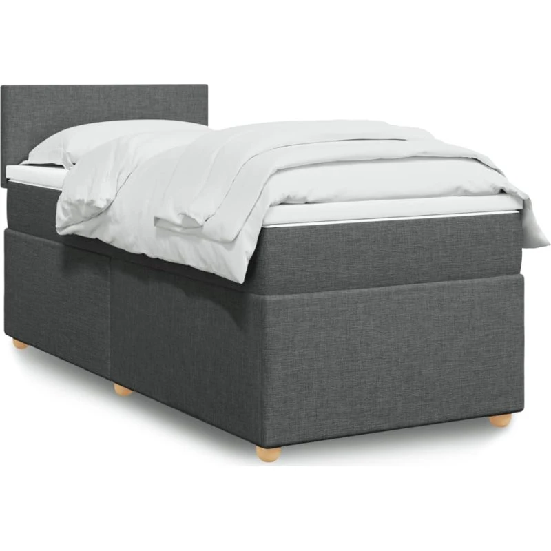 Kontinentalseng 90x200 med pocketmadras mørkegrå