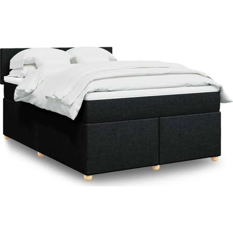Kontinentalseng 140x200 med pocketmadras - sort stof