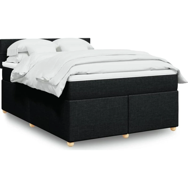 Kontinentalseng 160x200 cm med pocketmadras - sort stof