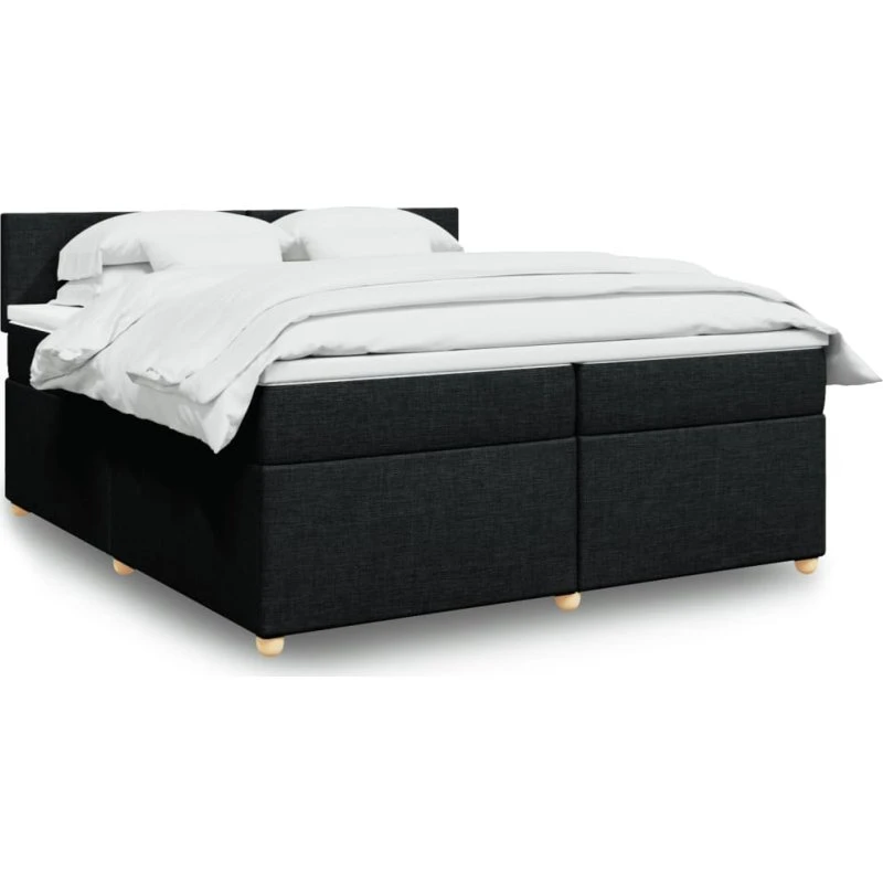 Kontinentalseng 200x200 cm med pocketmadras - sort stof