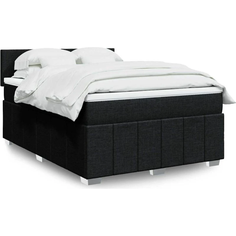 Kontinentalseng 140x200 med pocketmadras - sort stof